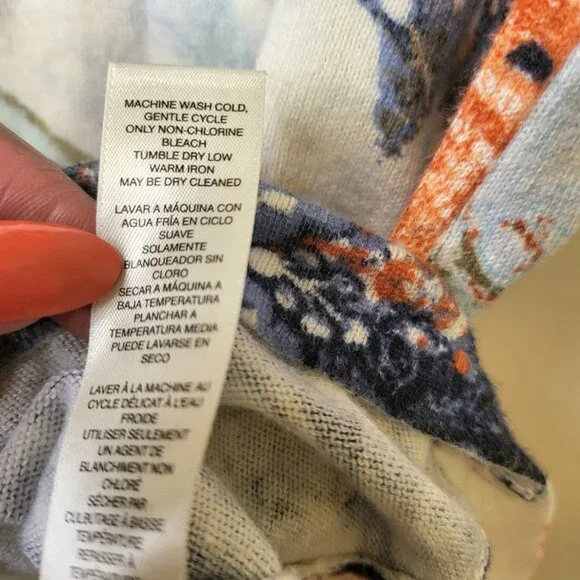 Chico's Women's Spring Summer Artsy Multi-colored Short Sleeve Shirt Sz XL 16/18 - Picture 6 of 7